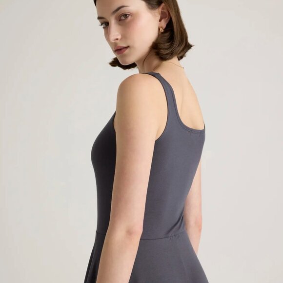 Quince Tencel Jersey Fit & Flare Midi Dress, Carbon Grey, NWT (XS, S, M, L, XL) - Picture 4 of 7